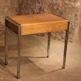 Small Desk 70 chrome leg laminated wood 2 drawers dressing table