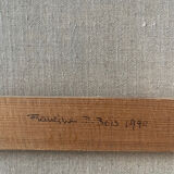 Flower garden and stream, signed