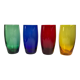 Lot de 4 verres à eau design en verre coloré années 70