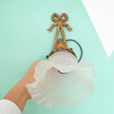 Golden opaline gooseneck wall lamp