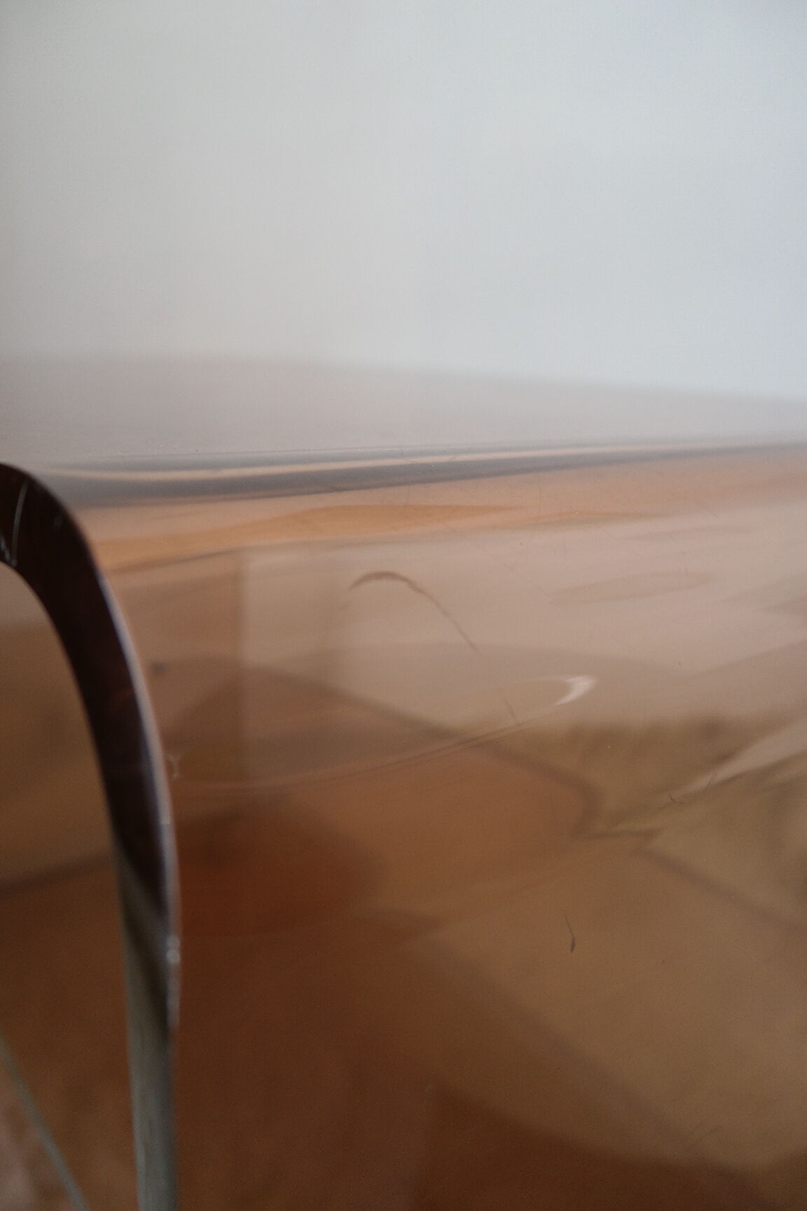 Vintage plexiglas coffee table by Michel Dumas