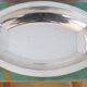 Silver plated metal hollow dish and mahogany handles