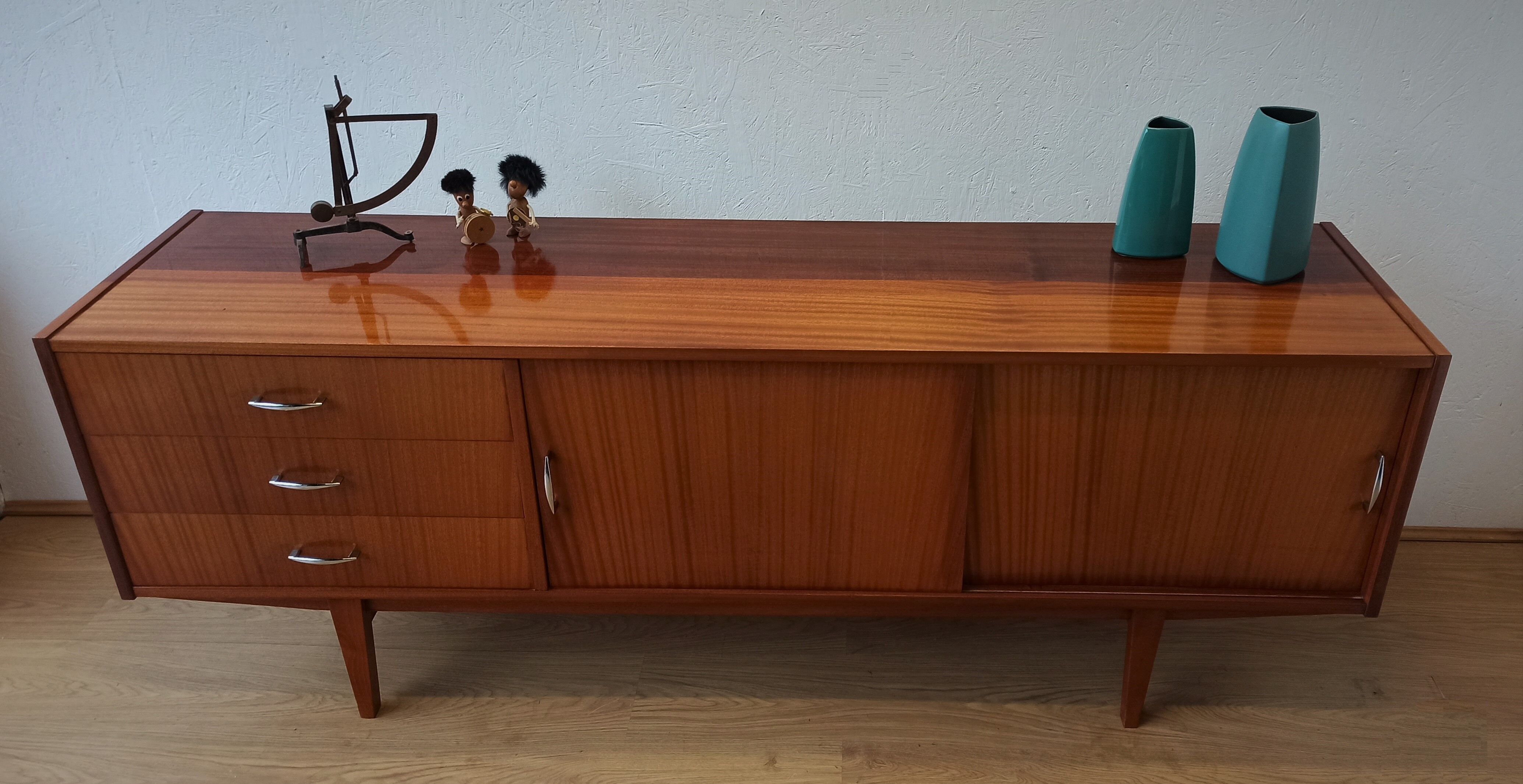 Modernist long sideboard of the 1970s