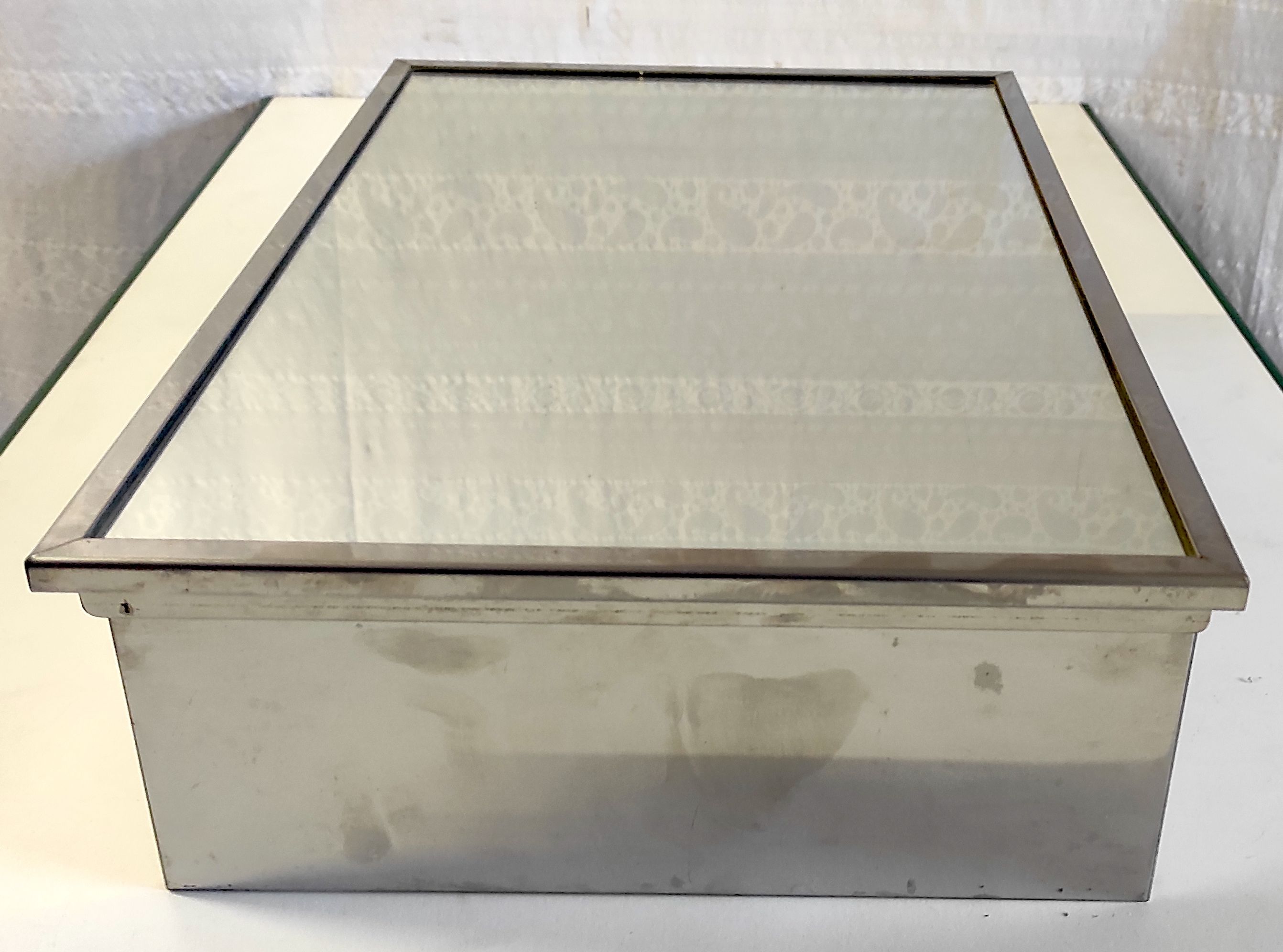 Chrome metal wall toilet cabinet – 70s/80s