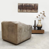 Vintage leather DS47 armchair ottoman De Sede