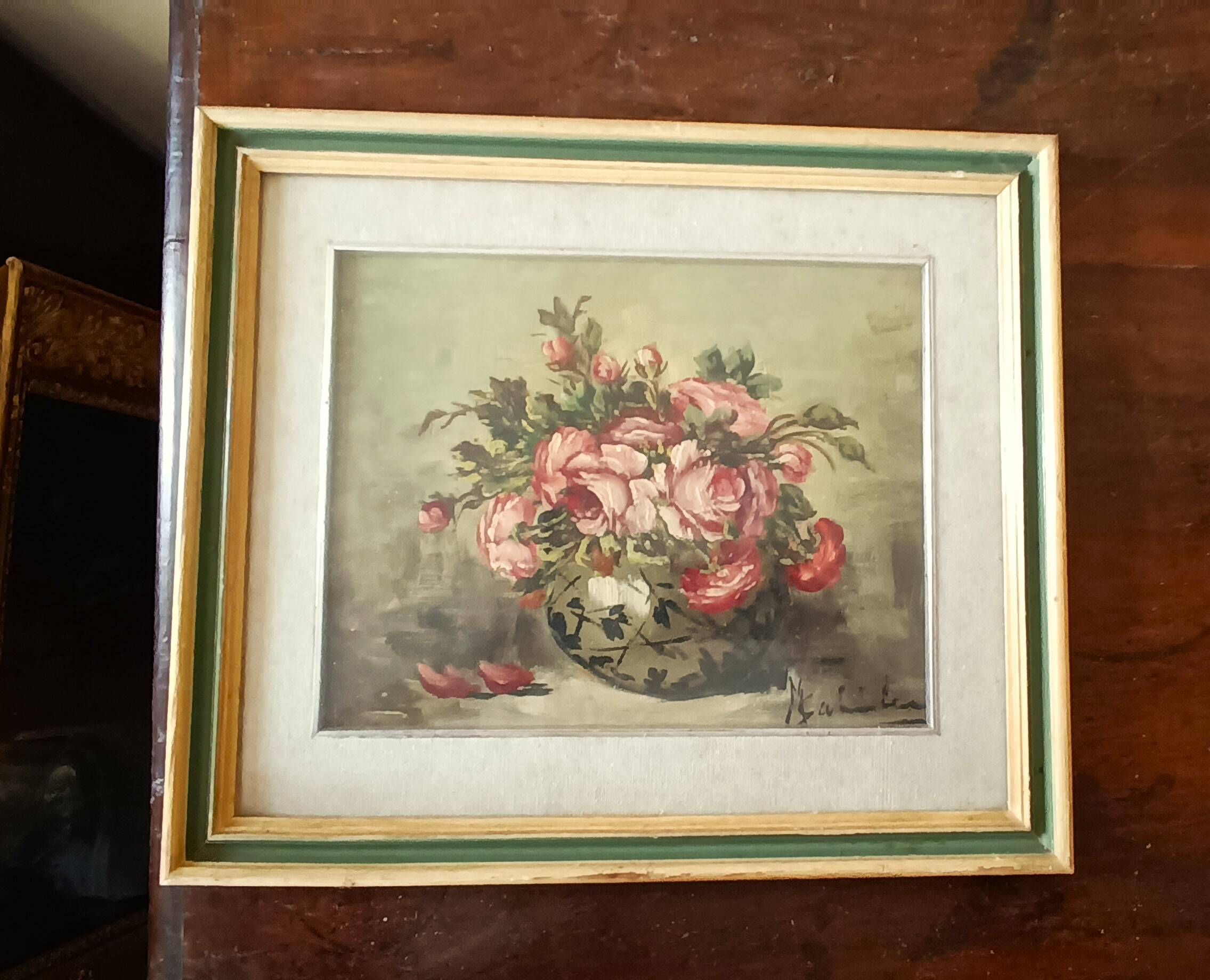 Peinture à l'huile sur fleurs de table mauro salimbeni (milan 1874-1942 turin)