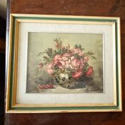 Peinture à l'huile sur fleurs de table mauro salimbeni (milan 1874-1942 turin)