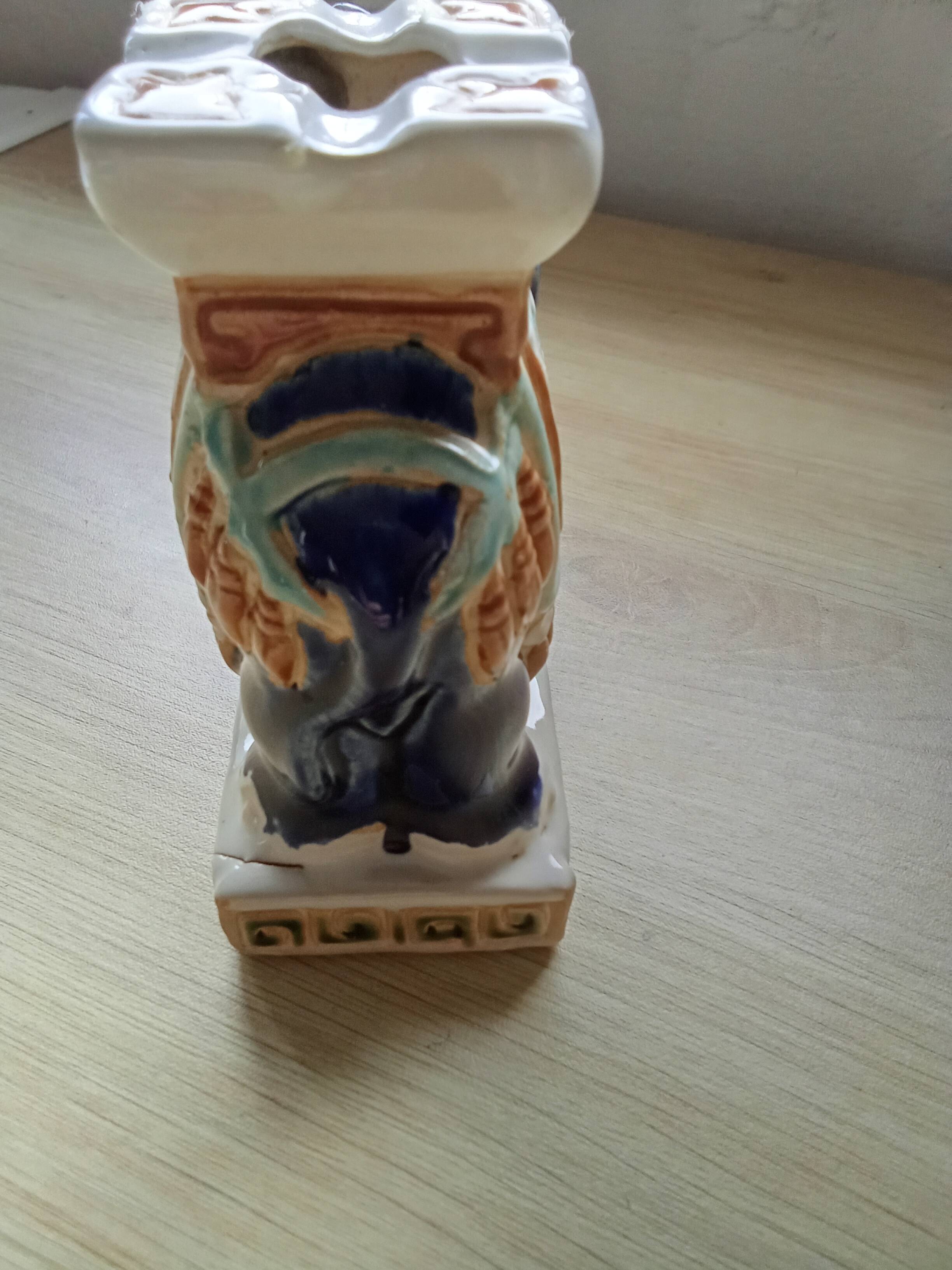 handmade ceramic elephant sculpture 20th century art deco ethical India