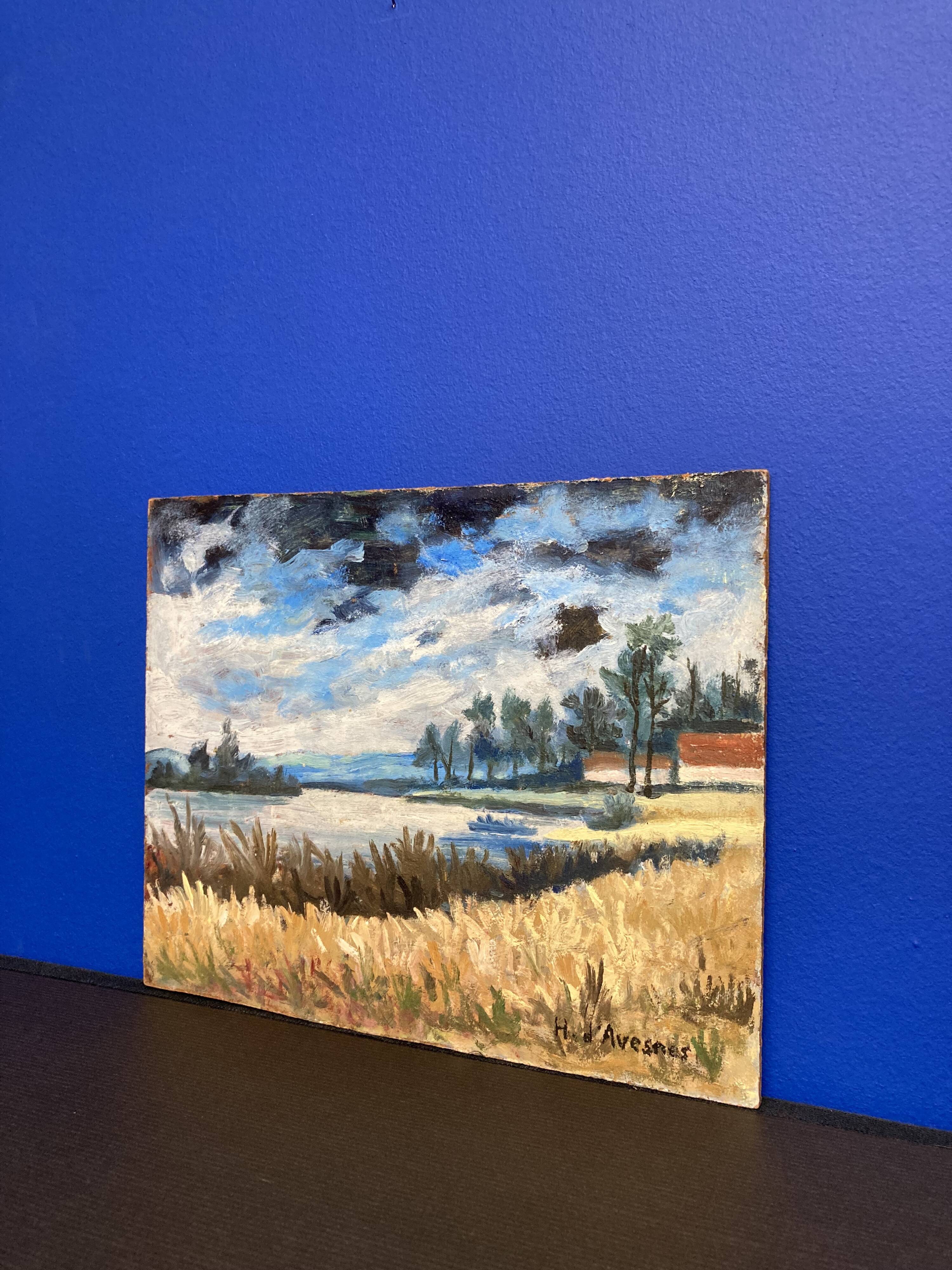 Henry d'Avesnes (1907-1999) Waterside Landscape. Oil on panel