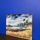 Henry d'Avesnes (1907-1999) Waterside Landscape. Oil on panel