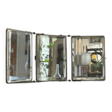 Vintage barber's triptych mirror, 1950s