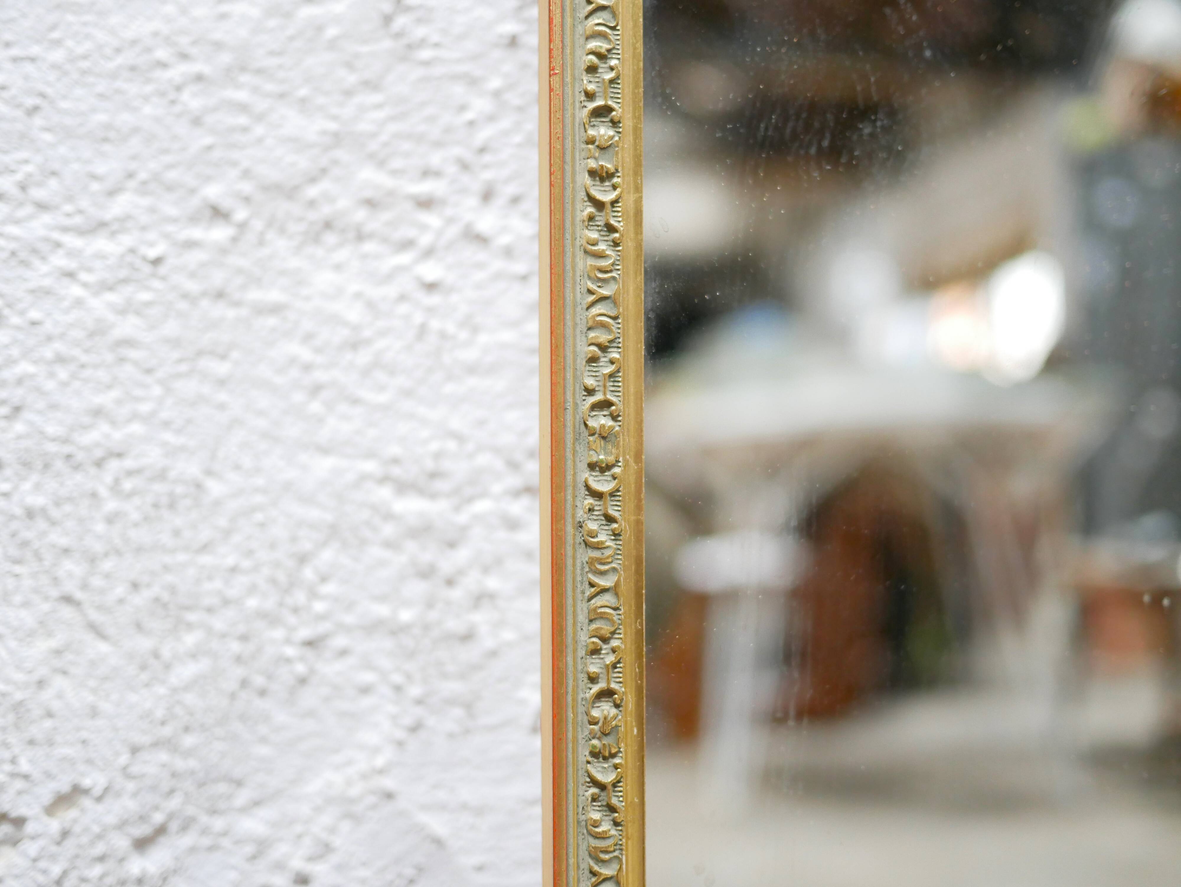 Vintage mirror in gilded wood 126cm x 28cm