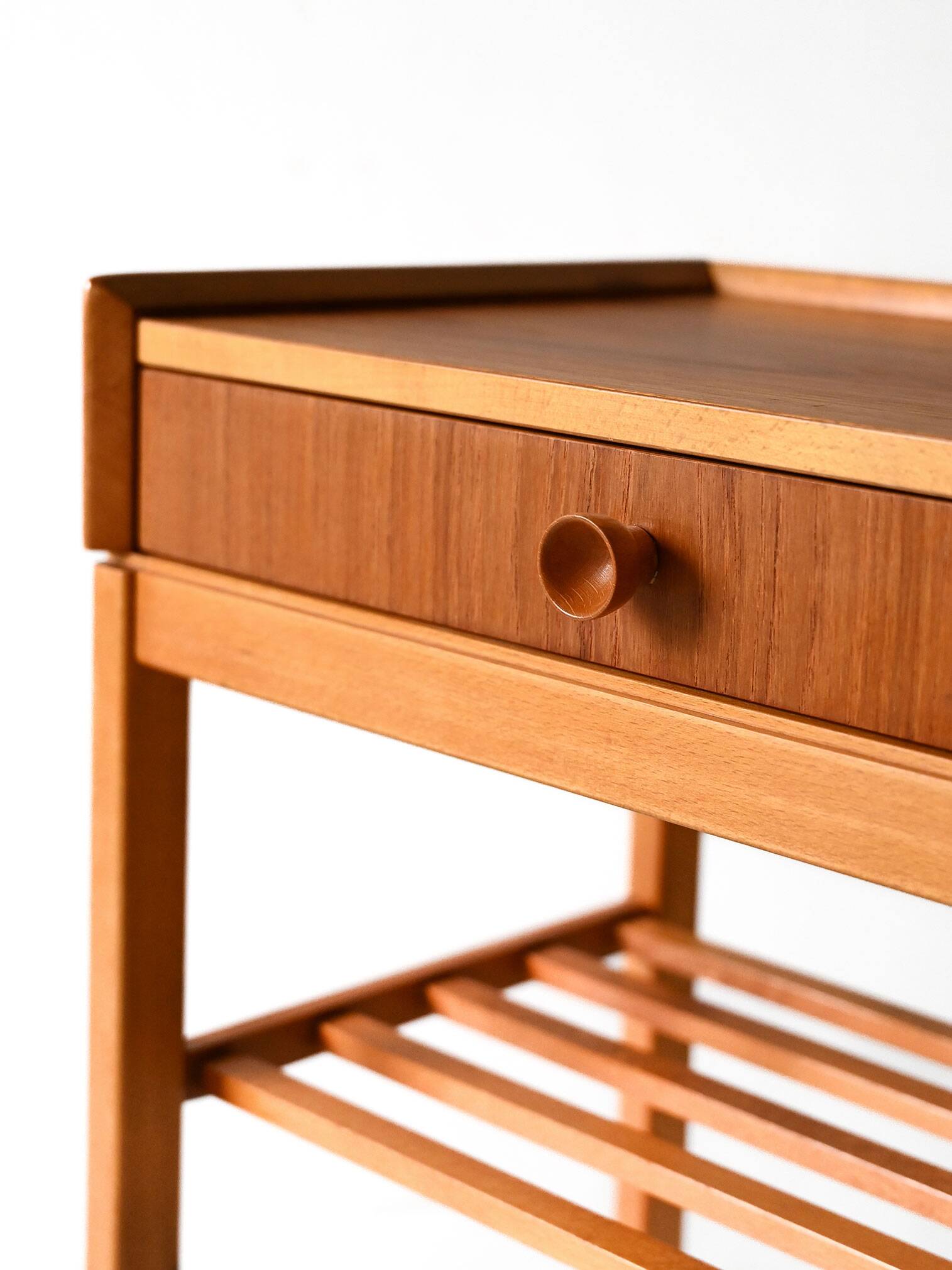Scandinavian oak and teak nightstand, 1960s
