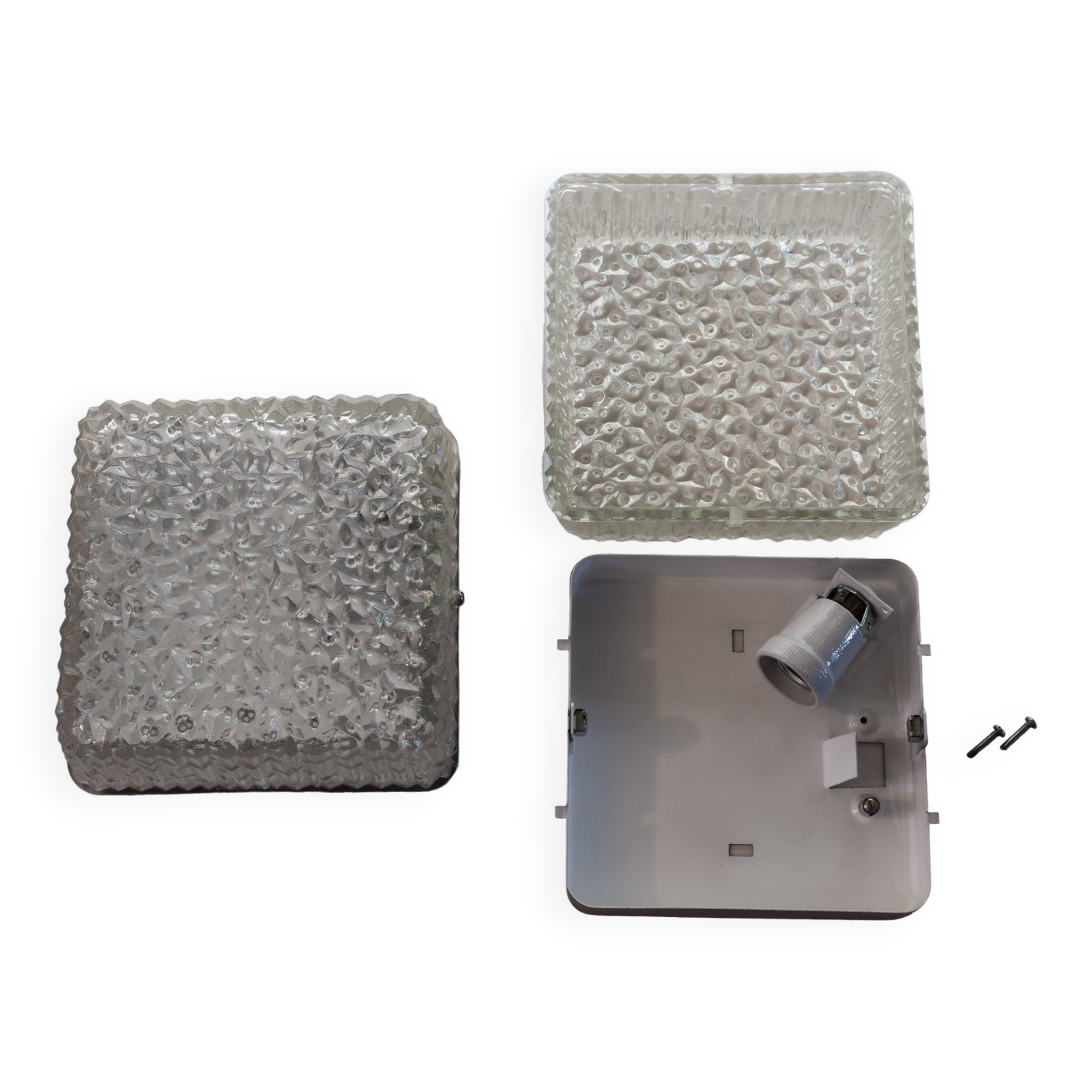 Set of 2 square wall or ceiling lights Holophane DC60