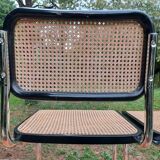 Pair of Marcel Breuer B32 Cesca black chairs