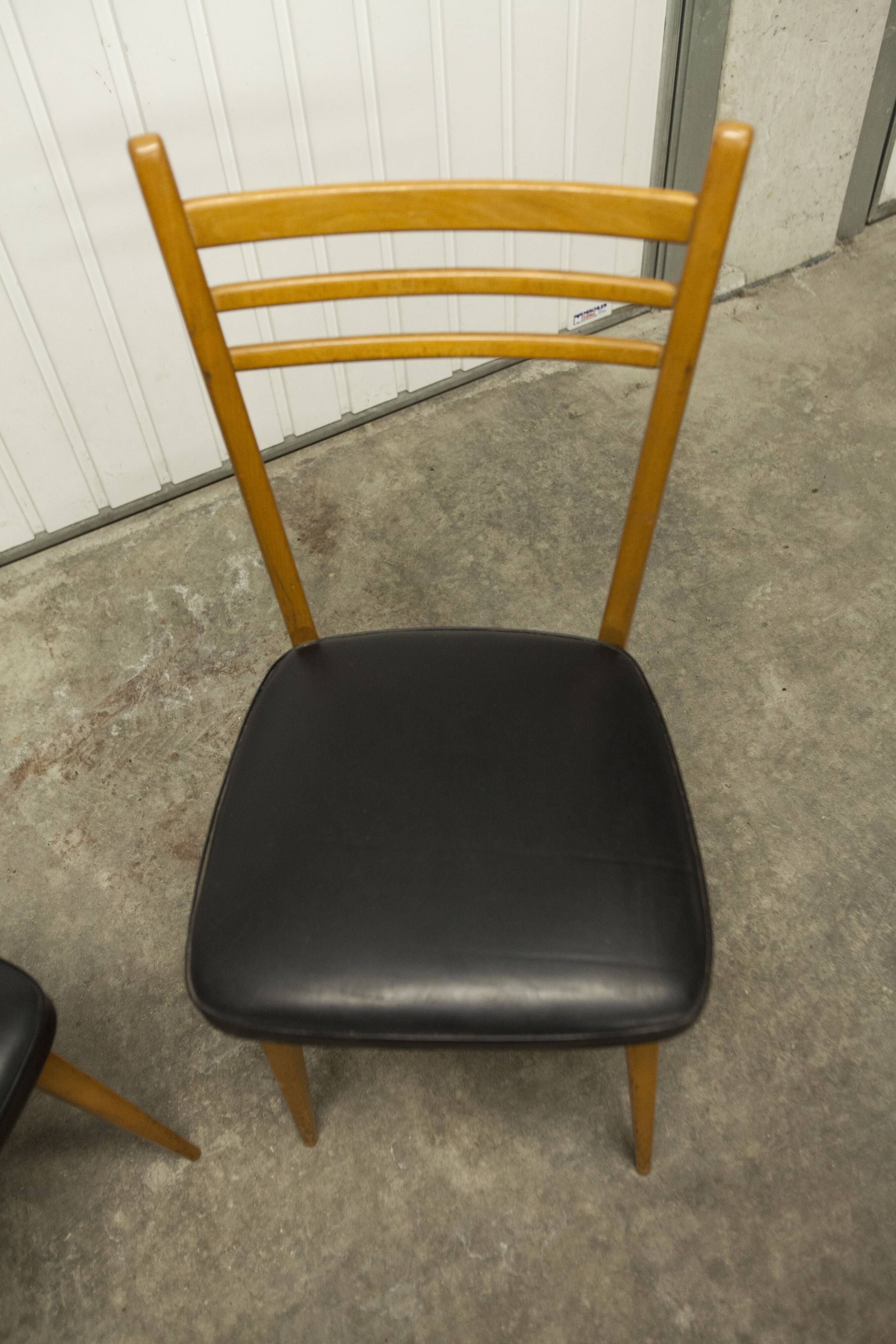 Pair of Scandinavian 1960 beech chairs