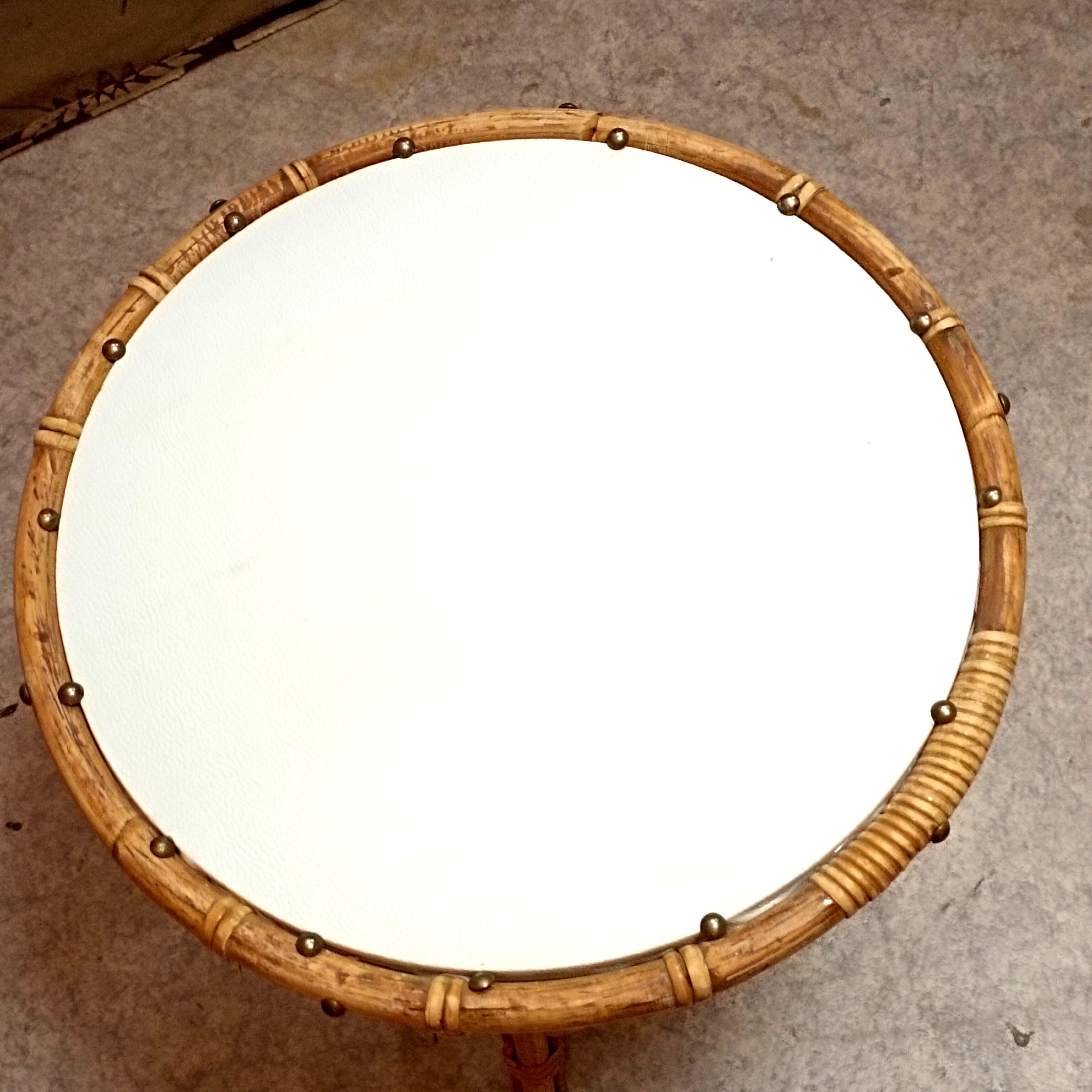 Vintage rattan side table