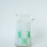 Glass pitcher and green psychedelic patterns, Design, 1970
