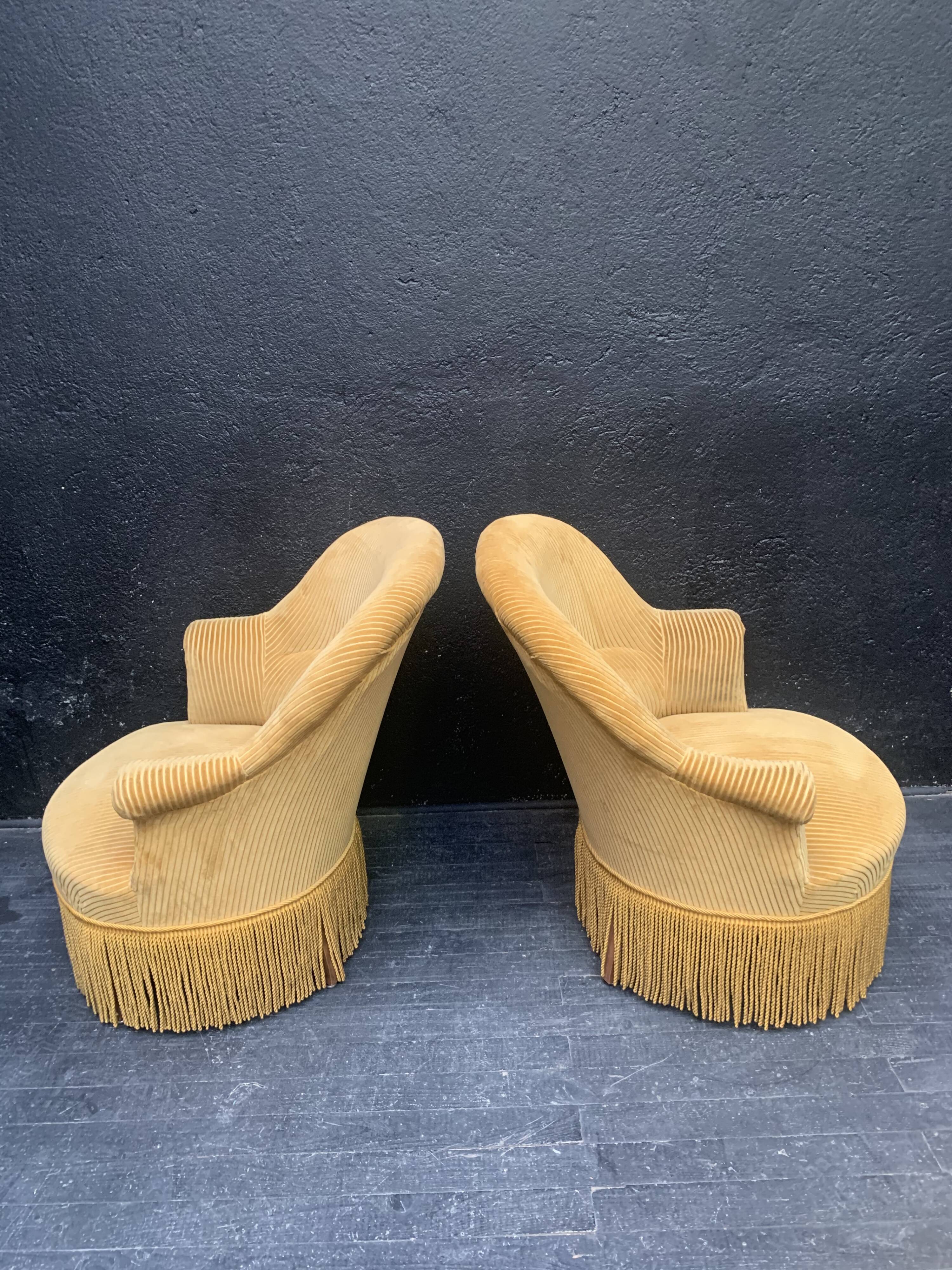 Suite de 3 fauteuils crapaud vintage