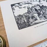 Loches, Indre-et-Loire, printed in 1933, vintage engraving.