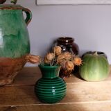 Ancient vase in green ceramic Poet Laval