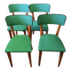 Set of 4 green Scandinavian chairs