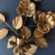 Pair of old wall lights, gold metal, 1950s