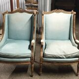 2 Louis XVI shepherdess armchairs