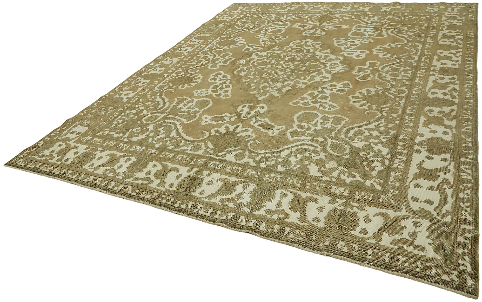 1980s 283 cm x 366 cm beige wool carpet