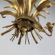 Italian Chandelier Pendant Lamp, Gilt Metal, 1970s