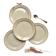 4 Small plates in speckled stoneware, Tulowice style, mid-century, 20th century