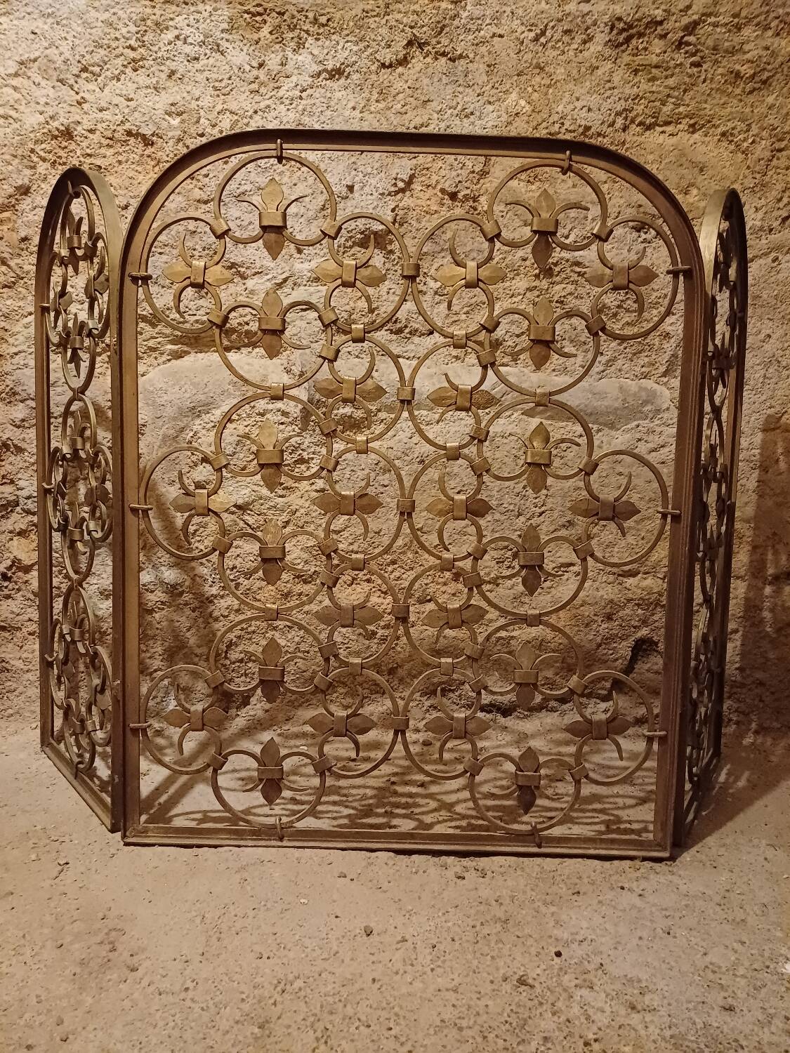 Decorative grille, wrought iron firewall 1940, 1950