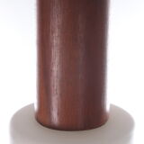 Vintage Louis Kalff hanging lamp teak / opal glass, 1950s