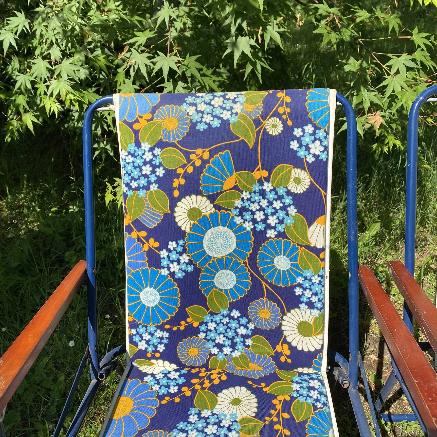 Chaises de camping pliantes années 70 , chaises de jardin