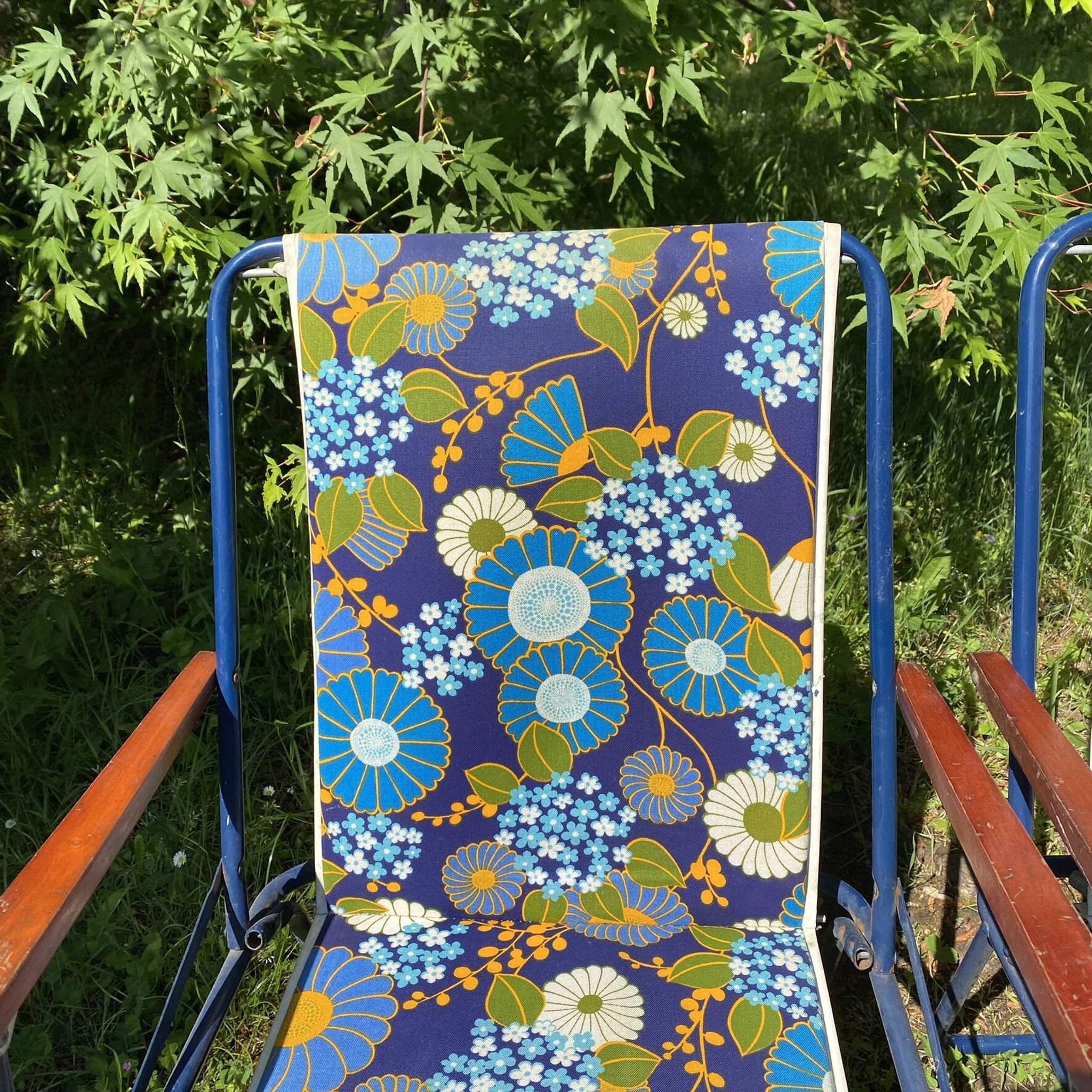 1970s folding camping chairs, garden chairs