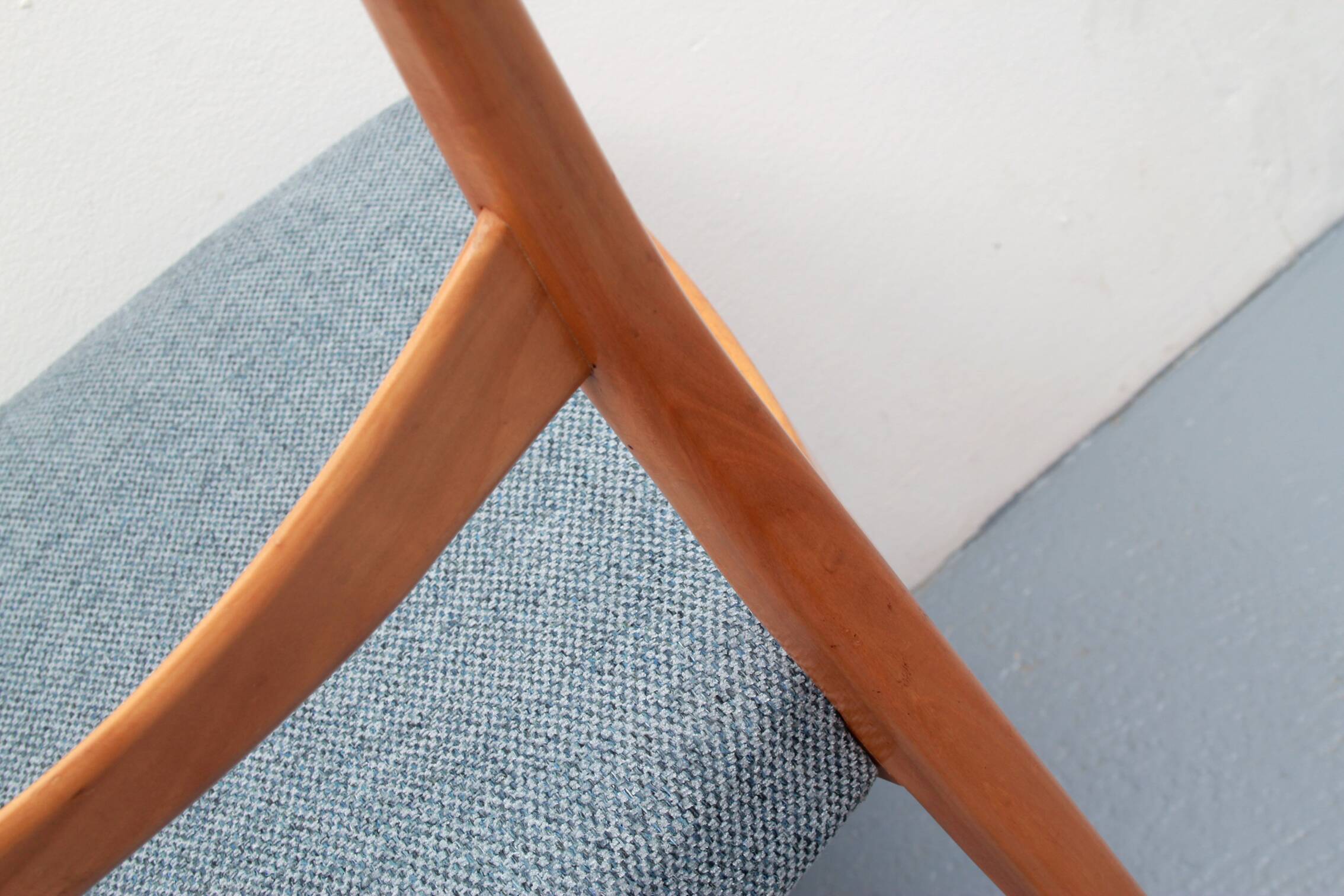 1950s chair in cherrywood, fresh fabric