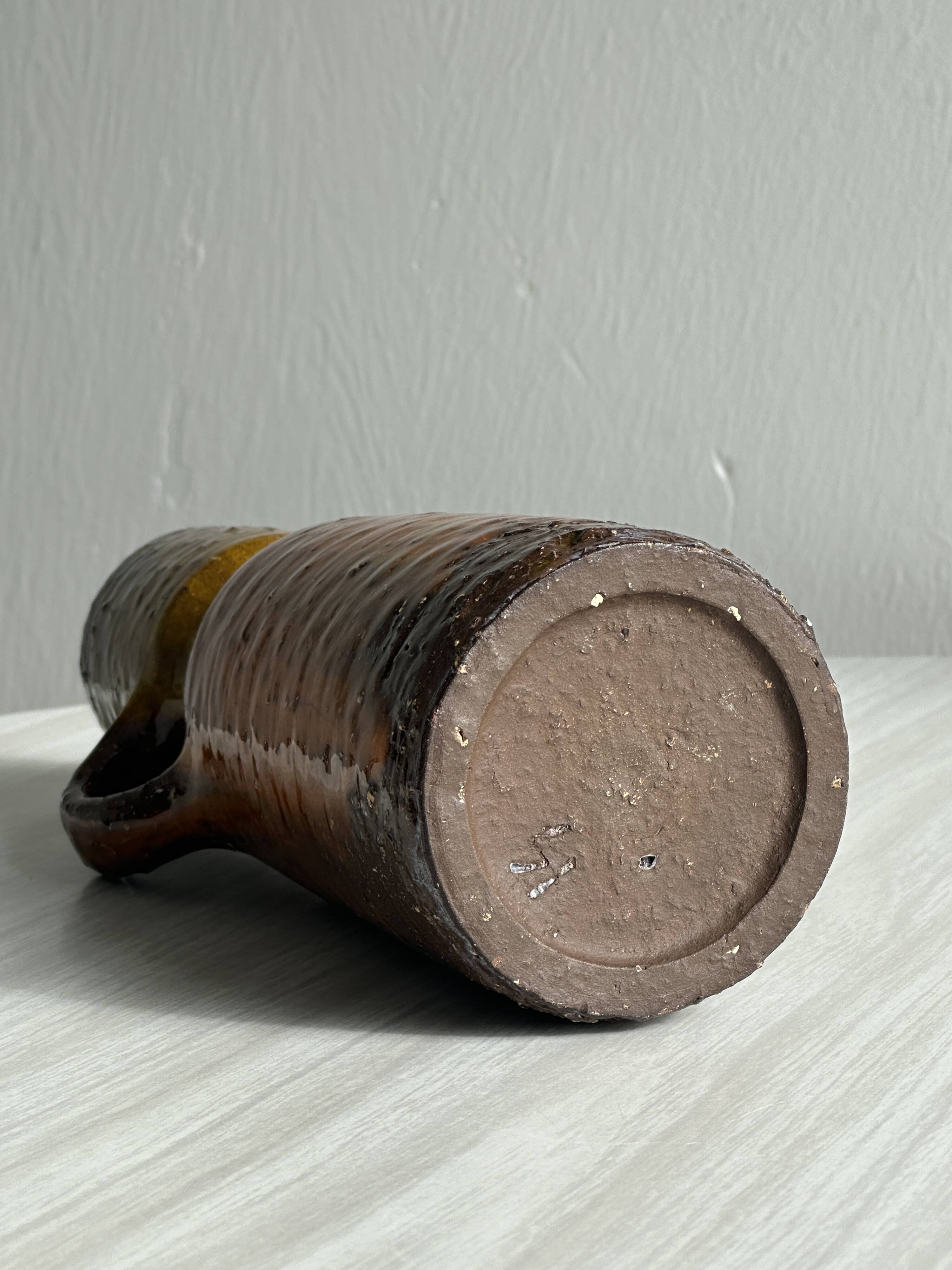 Rustic ceramic vase, vintage handmade pottery