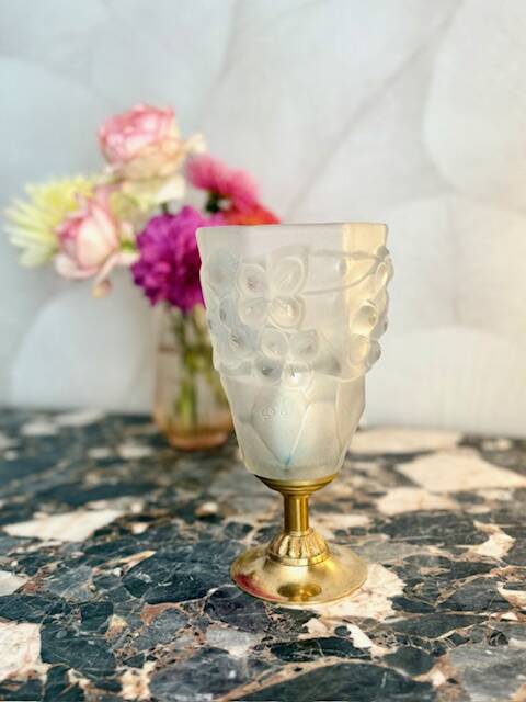 Art Deco lamp with tulip shade, signed ROS