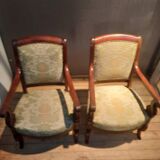 Paire de fauteuils Restauration en acajou