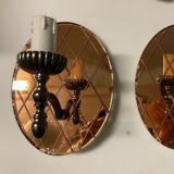 Vintage italian mirrored glass sconces