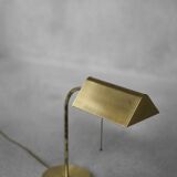 Mid-Century German Modern Gold Brass Desk Lamp with Chain from Karstadt AG, 1970s
