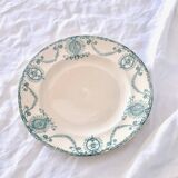 Assiettes XIXe Longwy, terre de fer "Pierrefonds"