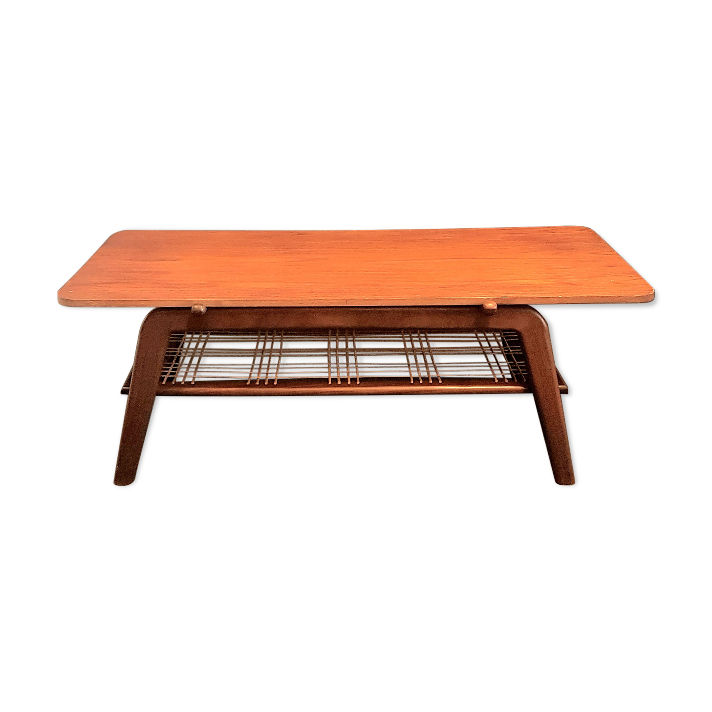 Vintage Scandinavian Style Coffee Table with Reversible Top in Teak and Formica, 1950s-1960s