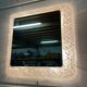 Ice mirror by Egon Hilleband square with light 1970s