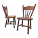 Set of 2 Oak Wood Victorian Child Stick Back Chairs / 1960s