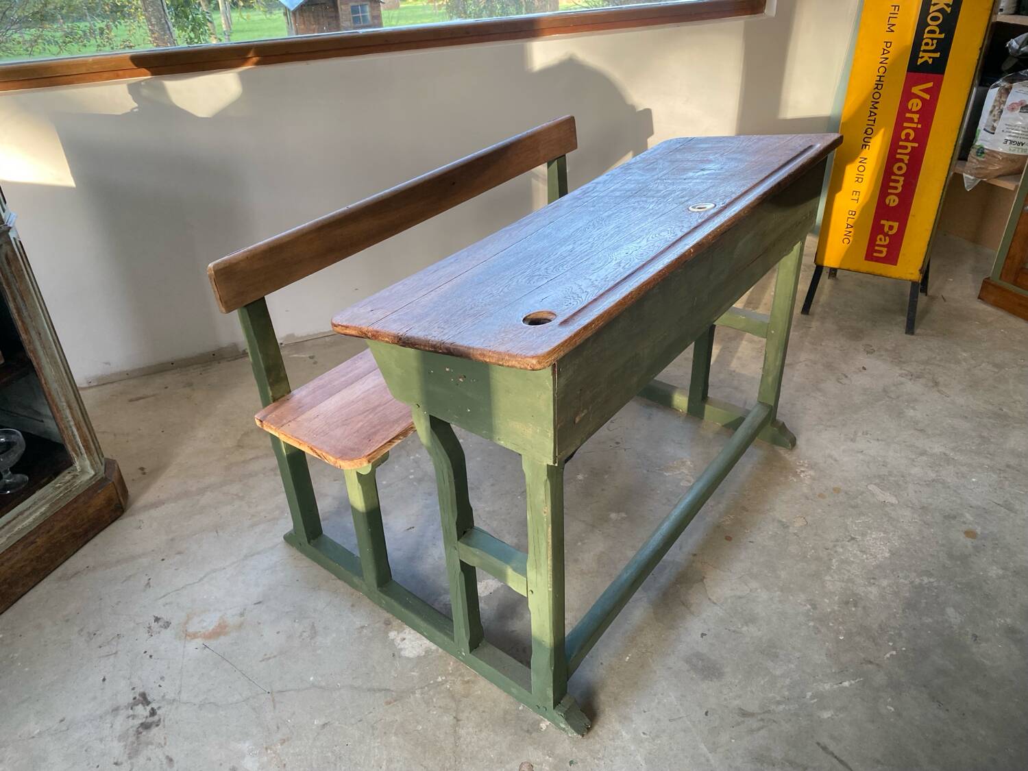 Old school desk 2 places 1950s