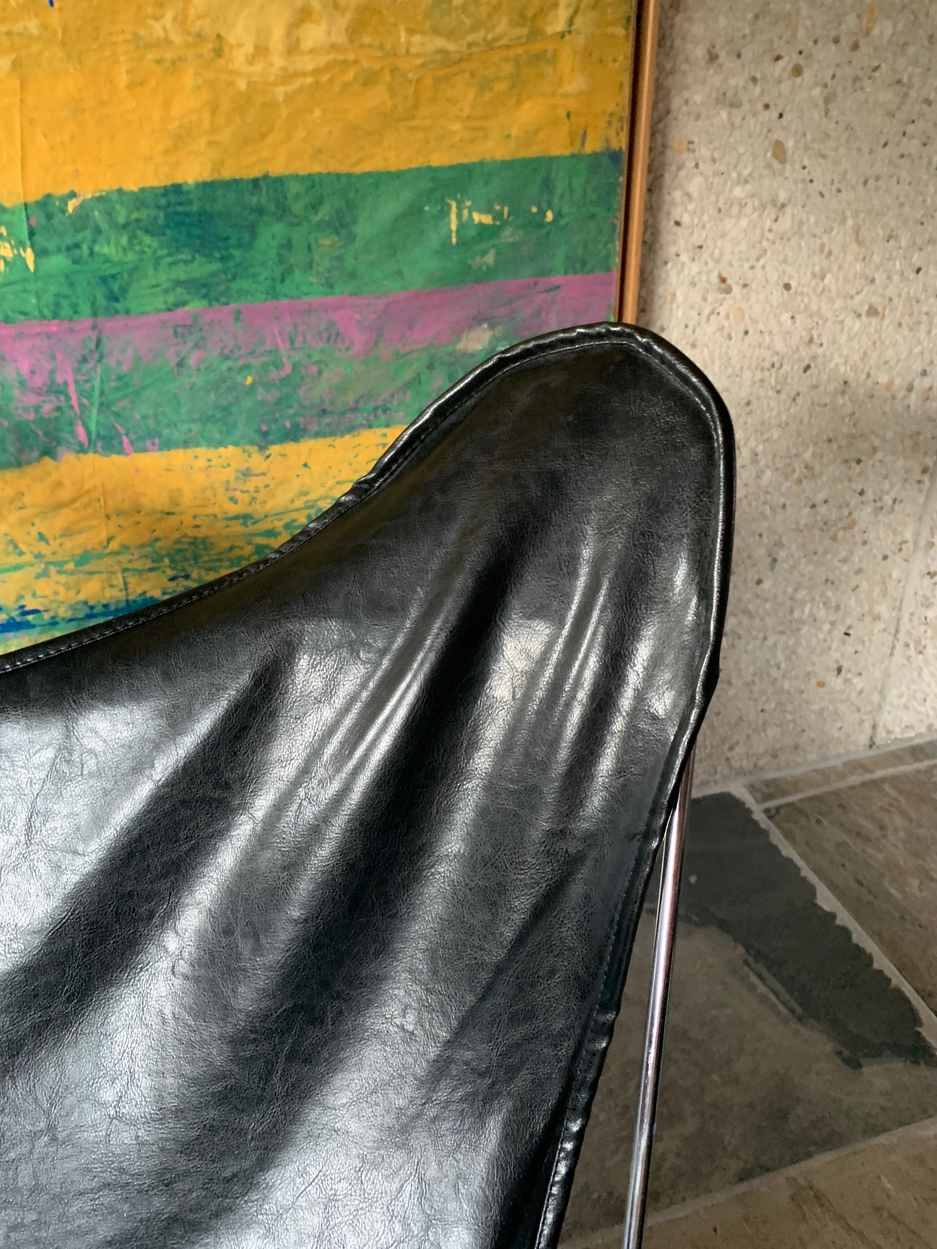 Folding chair style aa stainless steel and imitation leather