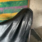 Folding chair style aa stainless steel and imitation leather
