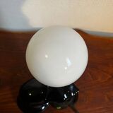 Cat lamp with opaline globe from the 80s