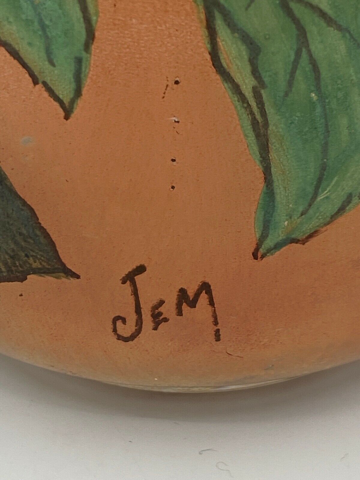 Vase verre emaille signe jem joseph mure de legras decor peint floral 1900 Selency